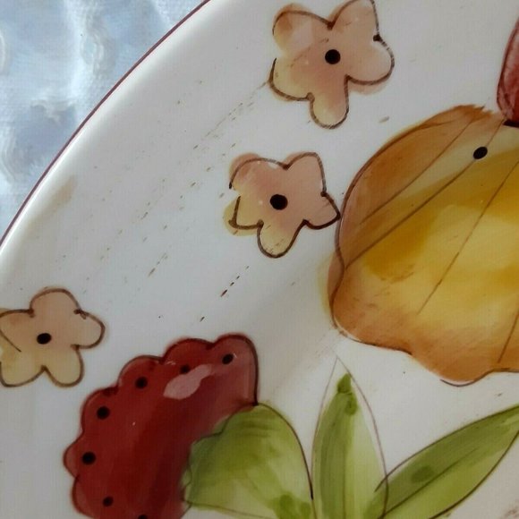 2 Gates Ware SALAD PLATES Ivory Gold Rust Green Floral Theme 8.5 - Picture 3 of 6